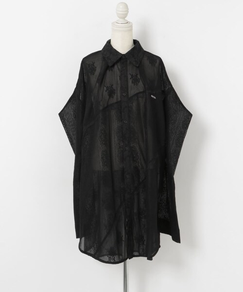 neith.tokyo Too Big Ribbon Lace Shirt