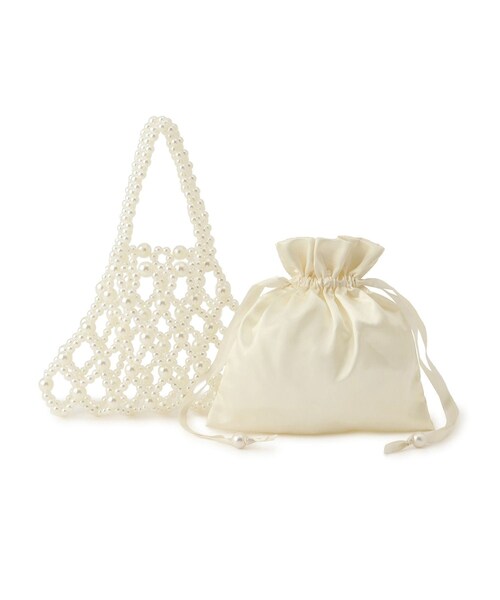 ROPE' PICNIC（ロペピクニック）の「ポーチ付きビーズハンドバッグ（ハンドバッグ・レディース・ブラック/オフホワイト・F）」の19枚目の写真