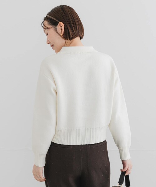 URBAN RESEARCH ROSSO（アーバンリサーチロッソ）の「F by ROSSO　コットンカシミヤ衿パールニット（ニット/セーター・レディース・OFF WHITE/GRAY/NAVY・Free）」の8枚目の写真