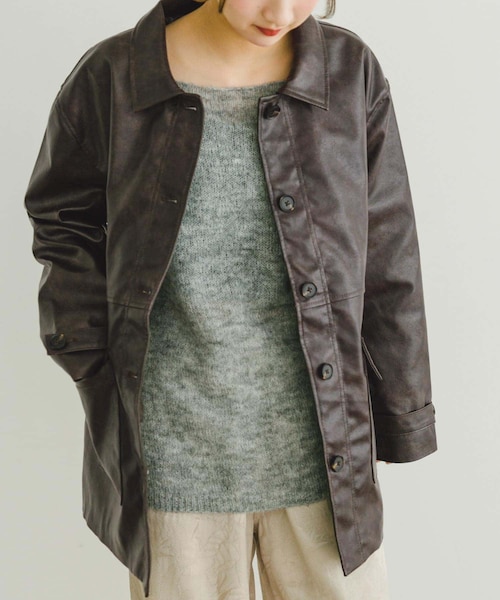 ITEMS URBANRESEARCH(アイテムズ アーバンリサーチ)の「カバーオールジャケット(カバーオール・レディース・BRN/BLK・FREE)」の2枚目の写真