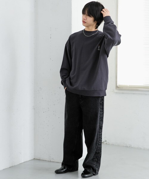 SENSE OF PLACE by URBAN RESEARCH(センスオブプレイスバイアーバンリサーチ)の「(別注)テディベアスウェットシャツ(スウェット・メンズ・CHARCOAL/OATMEAL/ORANGE・M/L)」の6枚目の写真