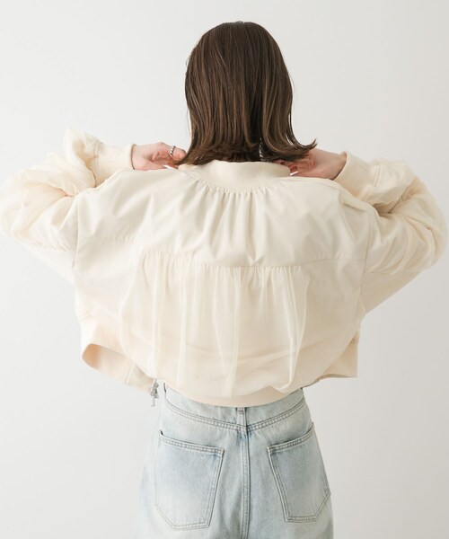 SENSE OF PLACE by URBAN RESEARCH(センスオブプレイスバイアーバンリサーチ)の「チュールレイヤードブルゾン(ブルゾン・レディース・IVORY/BLACK/L.BLUE・one)」の6枚目の写真