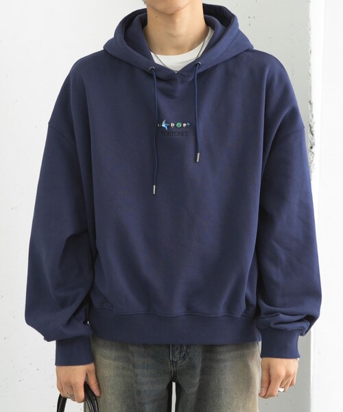 SENSE OF PLACE by URBAN RESEARCH（センスオブプレイスバイアーバンリサーチ）の「Gem Stone Cropped Hoodie（パーカー・メンズ・NAVY/BLACK/MINT・M/L）」の4枚目の写真