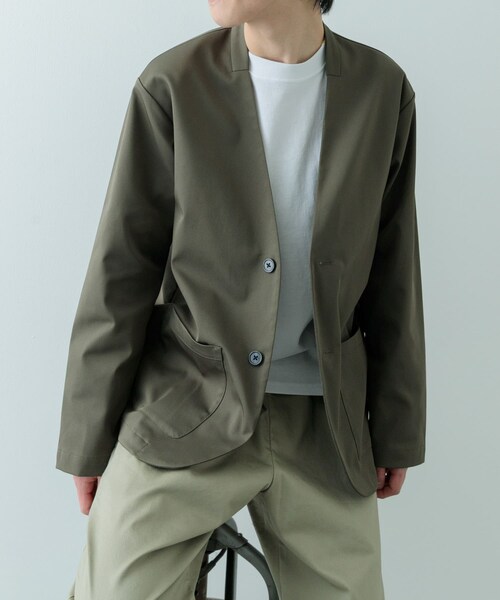 ITEMS URBANRESEARCH（アイテムズ アーバンリサーチ）の「『セットアップ対応』マシンウォッシャブルピケノーラペルジャケット（テーラードジャケット・メンズ・BLK/KHK/NVY・M/L）」の21枚目の写真