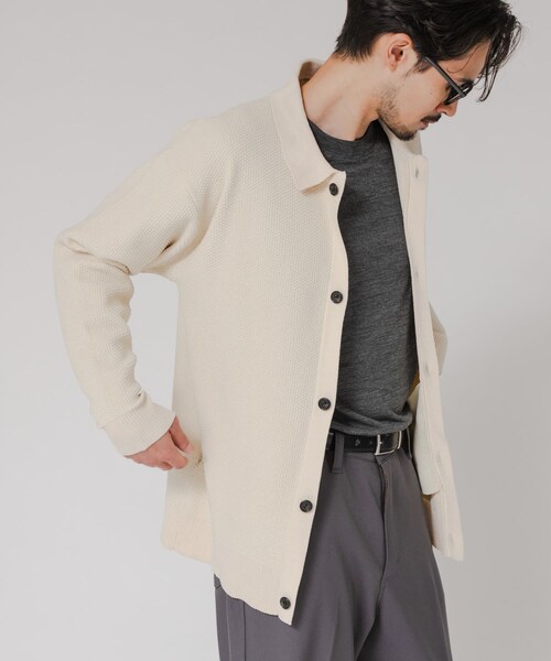 URBAN RESEARCH（アーバンリサーチ）の「モールリュクスポロカーディガン（カーディガン/ボレロ・メンズ・IVORY/CHARCOAL/BLACK・M/L）」の21枚目の写真