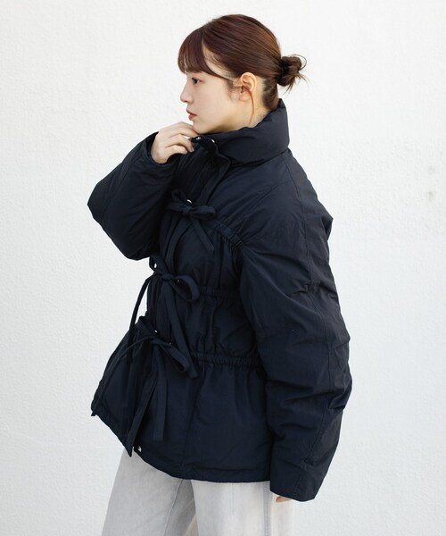 KBF（ケイビーエフ）の「フロントリボン中綿ジャケット（その他アウター・レディース・BLACK/KHAKI/BORDEAUX/IVORY・one）」の14枚目の写真