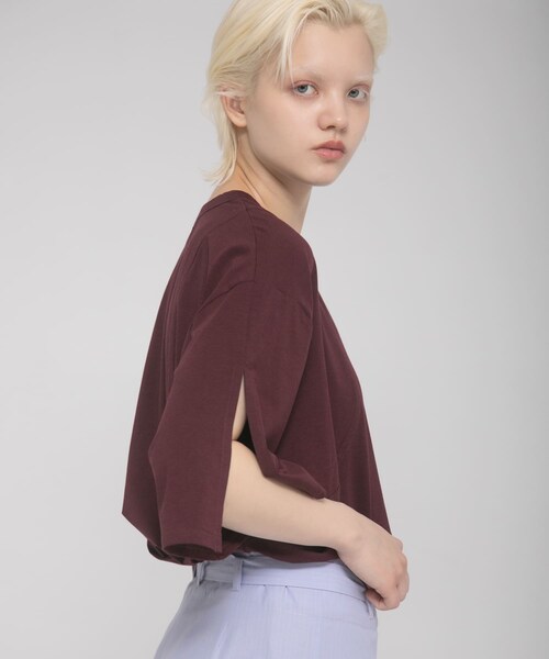 LAATO（ラート）の「shirring over tee（Tシャツ/カットソー・レディース・マロン/ミッドナイト/エッグ・Free）」の8枚目の写真