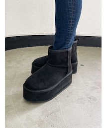 GYDA | プラットフォームフェイクムートンブーツ(ブーツ)