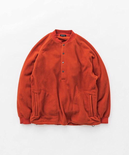 EKAL（エカル）の「『UR TECH』 フリースプルオーバー（Tシャツ/カットソー・メンズ・グレージュ/オレンジ/ブラック・M/L）」の5枚目の写真