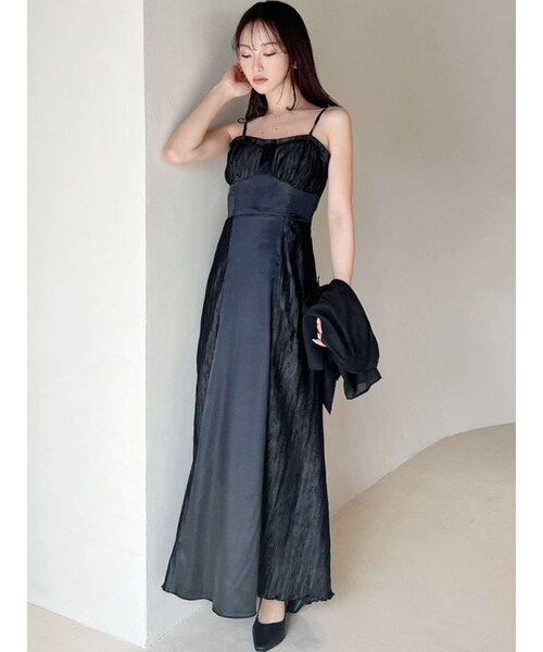 RESEXXY（リゼクシー）の「コルセットプリーツワンピース【セットアップ着用可能】（ドレス・レディース・グリーン/ベージュ/ブラック/イエロー/ブルー・F）」の10枚目の写真