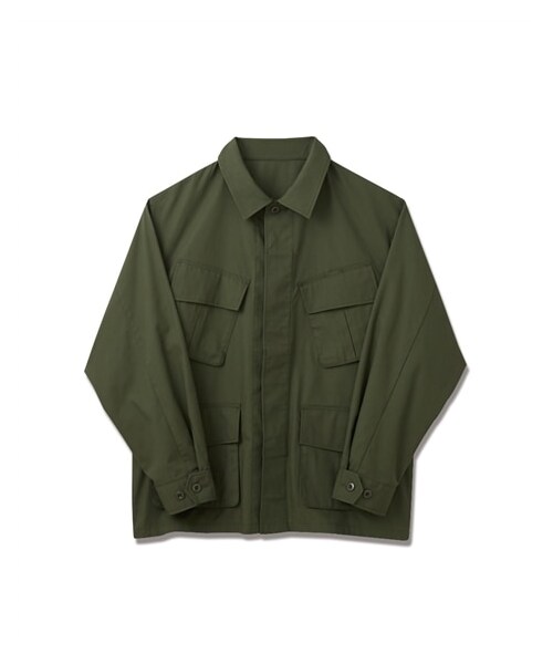nissen（ニッセン）の「ミリタリーシャツジャケット（ジャケット/アウター・メンズ・カーキ/黒・M/L/LL/3L/4L/5L/6L/8L/10L）」の3枚目の写真
