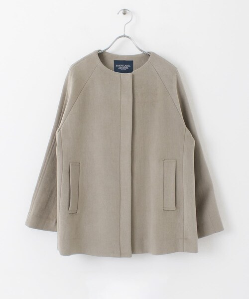 URBAN RESEARCH Sonny Label（アーバンリサーチサニーレーベル）の「ノーカラーショートコート（ノーカラージャケット・レディース・ミント/ブラック/ベージュ・FREE）」の19枚目の写真