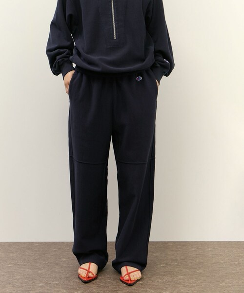 ADAM ET ROPE'（アダムエロペ）の「【Champion for ADAM ET ROPE'】別注 SWEAT WIDE PANTS（その他パンツ・レディース・オフホワイト/ブラウン系/ネイビー・M/S）」の11枚目の写真