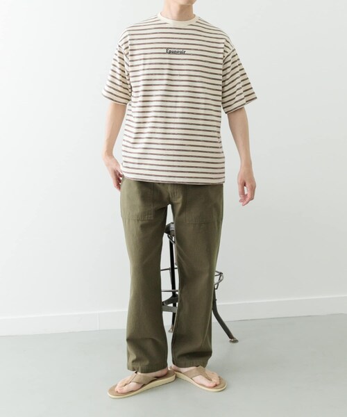 ITEMS URBANRESEARCH（アイテムズ アーバンリサーチ）の「ビンテージライク ボーダーTシャツ（Tシャツ/カットソー・メンズ・BEG/WHT/KHK・M/L）」の9枚目の写真