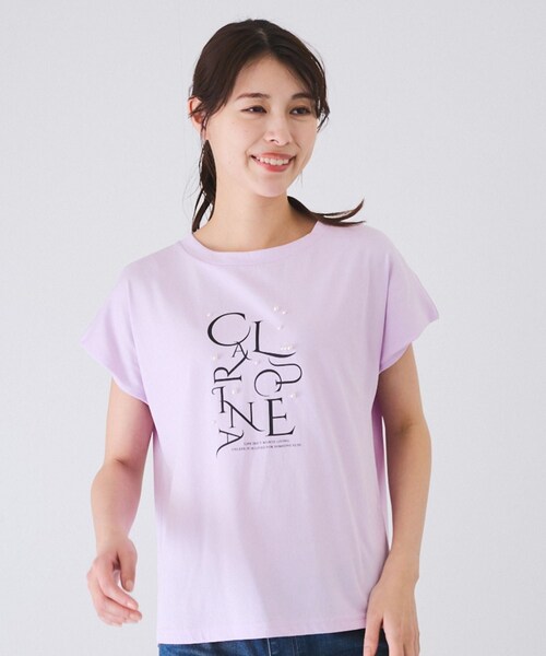 Jayro（ジャイロ）の「パール付きプリントロゴTシャツ（Tシャツ/カットソー・レディース・ブラック/ホワイト系/ネイビー/ラベンダー・M）」の19枚目の写真