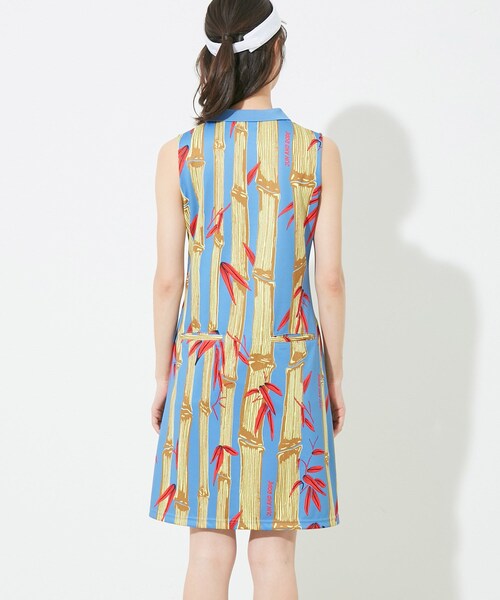 ROPE'（ロペ）の「【UV】【吸水速乾】バンブー柄プリントノースリーブワンピース（ワンピース・レディース・ブラック/ブルー・L/M/S）」の13枚目の写真