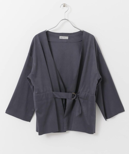 URBAN RESEARCH（アーバンリサーチ）の「フェイクスエードショート丈コーディガン∴（ノーカラージャケット・レディース・NAVY/BEIGE・FREE）」の3枚目の写真