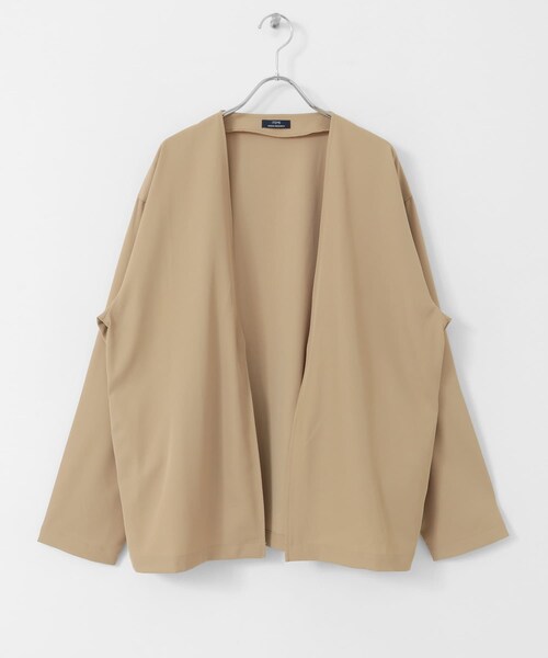 ITEMS URBANRESEARCH（アイテムズ アーバンリサーチ）の「シアーストレッチ ラップカーディガン（カーディガン/ボレロ・メンズ・BEG/BLK・M/L）」の20枚目の写真