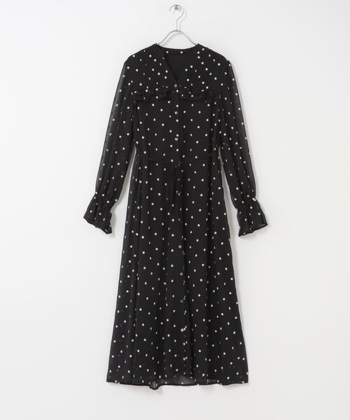 URBAN RESEARCH ROSSO（アーバンリサーチロッソ）の「『WEB限定』フラワー刺繍ピンタックフリルワンピース（ワンピース・レディース・BLACK・Free）」の11枚目の写真