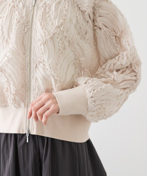 SENSE OF PLACE by URBAN RESEARCH(センスオブプレイスバイアーバンリサーチ)の「コードシシュウブルゾン(ブルゾン・レディース・IVORY/BLACK/BEIGE・one)」の16枚目の写真