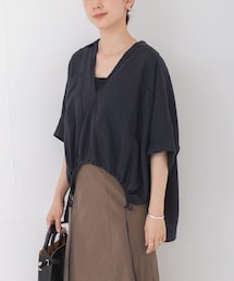 URBAN RESEARCH | ラミーレーヨンハーフスリーブギャザーヘムシャツ(シャツ/ブラウス)