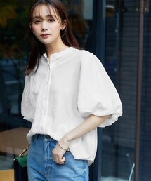 nissen | ボリューム袖バンドカラーシャツ(シャツ/ブラウス)