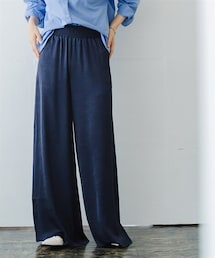 nissen | シャイニーサテンクラック柄ワイドパンツ（UVカット・吸汗速乾・接触冷感）＜大きいサイズ有＞(その他パンツ)