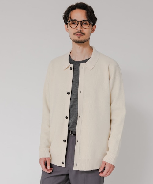 URBAN RESEARCH（アーバンリサーチ）の「モールリュクスポロカーディガン（カーディガン/ボレロ・メンズ・IVORY/CHARCOAL/BLACK・M/L）」の2枚目の写真
