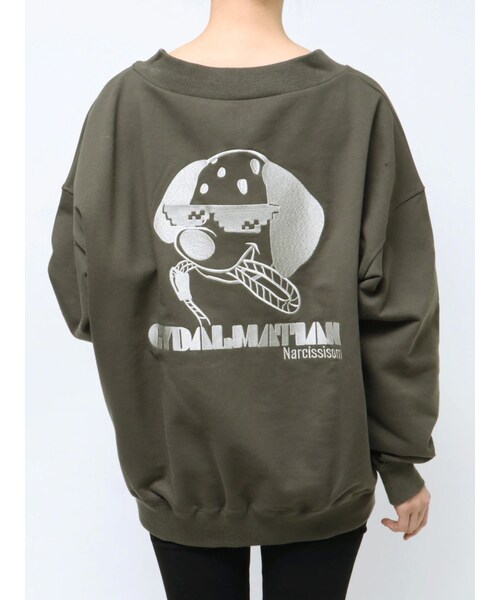 GYDA(ジェイダ)の「GYDALMATIAN Vネックスウェットトップス(スウェット・レディース・オフホワイト/チャコールグレー/ピンク・F)」の3枚目の写真