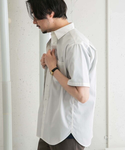 URBAN RESEARCH ROSSO（アーバンリサーチロッソ）の「『防シワ/防臭』『XLサイズあり』ハイパフォーマンスブロード半袖シャツ（シャツ/ブラウス・メンズ・SAX/WHITE/NAVY/KHAKI/BLK CHECK/BLK STRIPE・S/M/L/XL）」の21枚目の写真