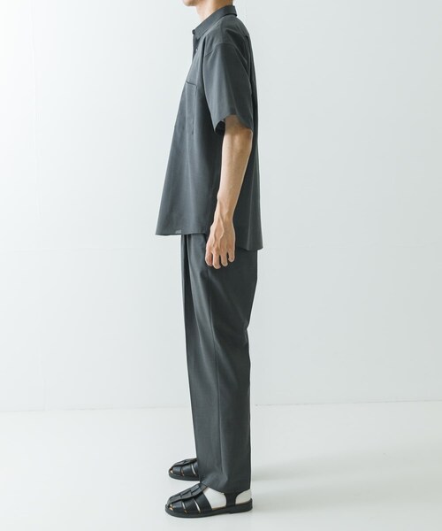 URBAN RESEARCH（アーバンリサーチ）の「ウォッシャブルウールサイロフィルショートスリーブシャツ（シャツ/ブラウス・メンズ・NAVY/BLACK/CHARCOAL・M/L/XL）」の14枚目の写真