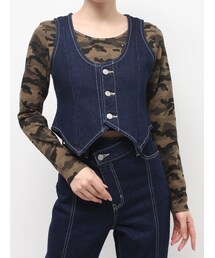 EVRIS | ヴィンテージライクデニムベスト【セットアップ着用可能】(ベスト)