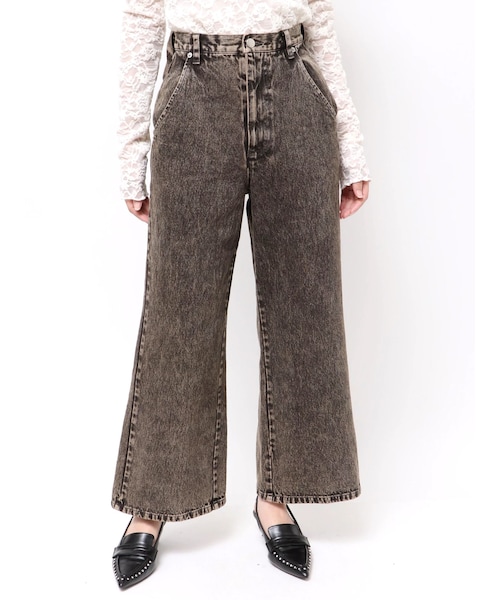 CALNAMUR（カルナムール）の「オーバーダイバックリボンデニムパンツ（デニムパンツ・レディース・ブラック/ブルー・XS/S/M）」の9枚目の写真