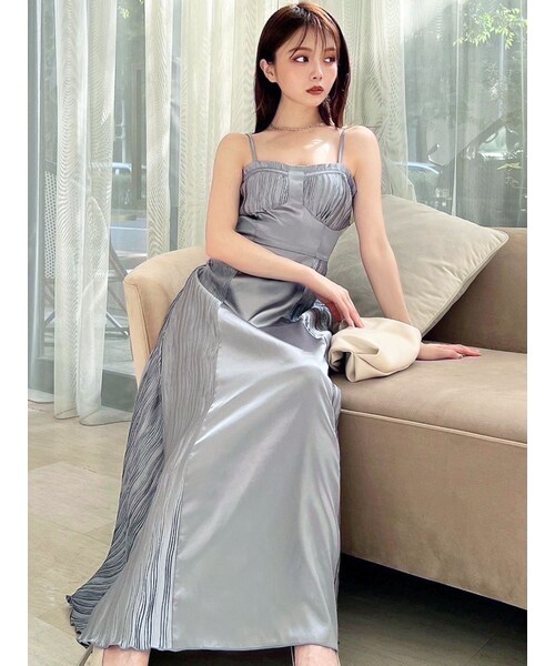 RESEXXY（リゼクシー）の「コルセットプリーツワンピース【セットアップ着用可能】（ドレス・レディース・グリーン/ベージュ/ブラック/イエロー/ブルー・F）」の14枚目の写真