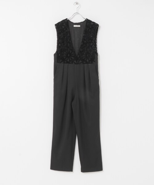 URBAN RESEARCH ROSSO（アーバンリサーチロッソ）の「F by ROSSO　モールレース切替オールインワン（サロペット/オーバーオール・レディース・BROWN/BLACK・36/38）」の9枚目の写真