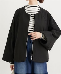 nissen | ノーカラードルマンジャケットコート(ノーカラージャケット)