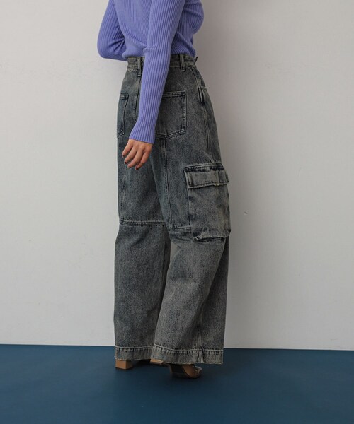 SENSE OF PLACE by URBAN RESEARCH(センスオブプレイスバイアーバンリサーチ)の「ヴィンテージデニムワイドパンツ(デニムパンツ・レディース・GRAY/L.INDIGO・S/M)」の15枚目の写真