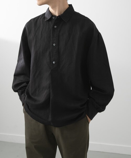 ITEMS URBANRESEARCH（アイテムズ アーバンリサーチ）の「Linen Blend Pullover Shirts（シャツ/ブラウス・メンズ・NVY/BRN/BLK・M/L）」の15枚目の写真