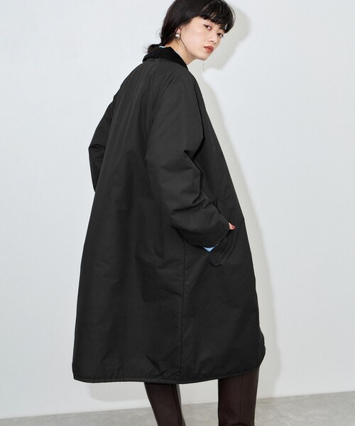 ADAM ET ROPE'(アダムエロペ)の「【LAVENHAM for ADAM ET ROPE'】別注 CHANTRY(ナイロンジャケット・レディース・ブラック/ベージュ・F)」の14枚目の写真