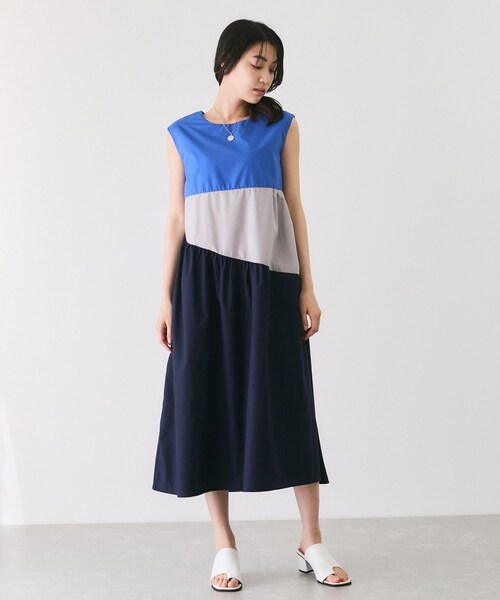 Jayro（ジャイロ）の「配色ノースリーブワンピース（ワンピース・レディース・ベージュ/グリーン/ブルー・M）」の15枚目の写真