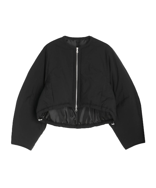 ELENDEEK（エレンディーク）の「SHORT PADDING JK（ノーカラージャケット・レディース・オフホワイト/ブラック・F）」の10枚目の写真