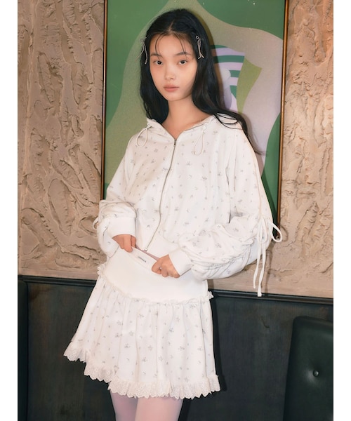 CALNAMUR（カルナムール）の「2wayスウェットミニスカート（スカート・レディース・ホワイト/グレー/ネイビー・F）」の2枚目の写真