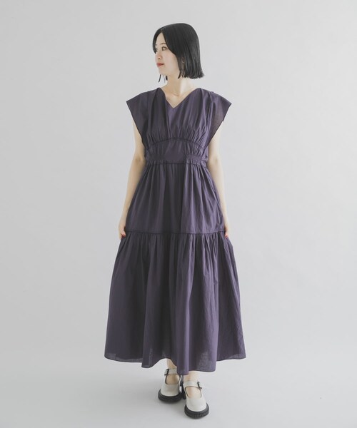 THE GOODLAND MARKET（ザグッドランドマーケット）の「FANAKA　ギャザードレス（ワンピース・レディース・NAVY/WHITE・Free）」の13枚目の写真