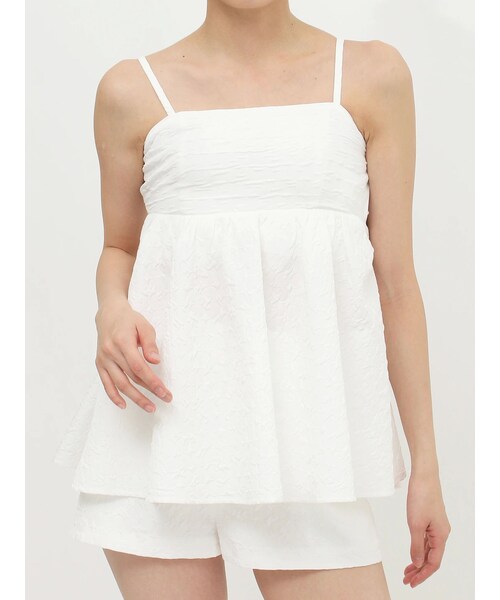 GYDA（ジェイダ）の「【SETUP着用可】ジャカードBACKリボンチュニック（チュニック・レディース・オフホワイト/ブラック・F）」の3枚目の写真