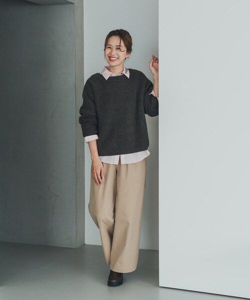 URBAN RESEARCH DOORS（アーバンリサーチドアーズ）の「ハミルトンウール畦ボートネックプルオーバー（ニット/セーター・レディース・MIX GRAY/YELLOW/MIX BROWN・M）」の22枚目の写真