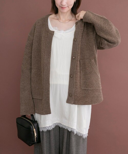 ITEMS URBANRESEARCH（アイテムズ アーバンリサーチ）の「レースキャミチュニック（チュニック・レディース・DOT/BLK/BRN/OFF・Free）」の8枚目の写真