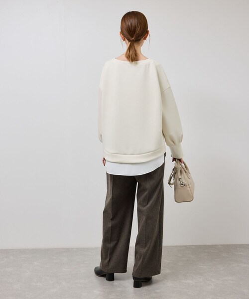 ROPE' PICNIC（ロペピクニック）の「カルゼダンボールレイヤードプルオーバー（Tシャツ/カットソー・レディース・チャコール/グレー系/キナリ・F）」の17枚目の写真