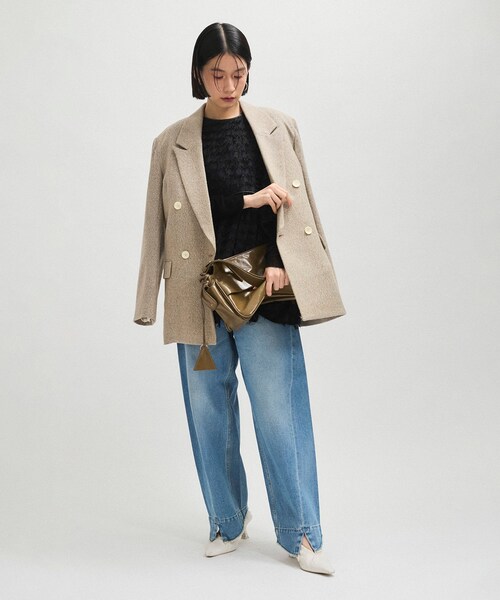 ADAM ET ROPE'(アダムエロペ)の「【サステナブル】・【新色追加】ルーズフィットアジャストデニム(デニムパンツ・レディース・ホワイト/ダークブラウン/サックス/ベージュ系/ブラック/キナリ/ネイビー/ブルー系・34/36/38)」の21枚目の写真