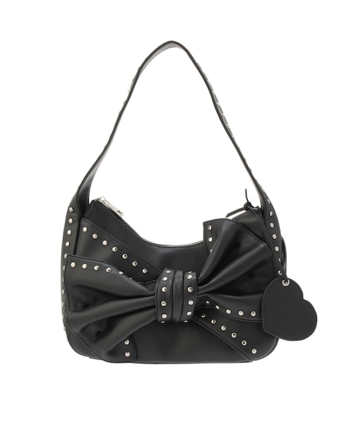 RESEXXY（リゼクシー）の「スタッズポイントビッグリボンバッグ（ショルダーバッグ・レディース・アイボリー/ブラック/レッド・F）」の2枚目の写真