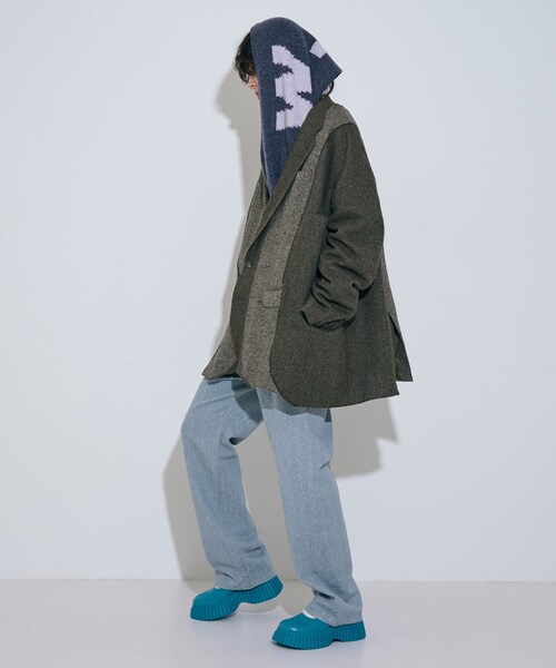 THE GOODLAND MARKET（ザグッドランドマーケット）の「cwtch　RWS Recycle Wool Scarf（マフラー・レディース・LGgray/black/mocha/L.Gray/LGcitron・one）」の21枚目の写真